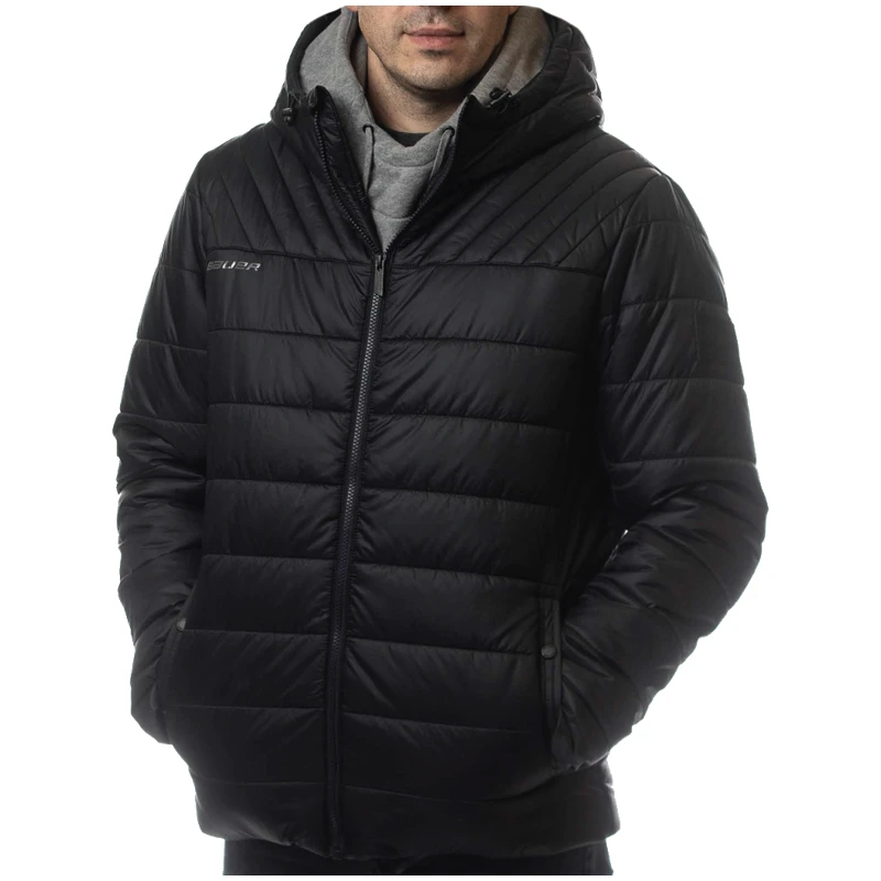 Bauer Supreme Hooded Puffer Black Jacket 3 Bauer Supreme Hooded Puffer Black Jacket
