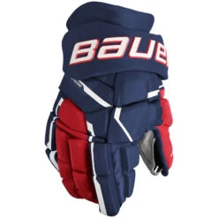 Bauer Supreme Mach Gloves - SENIOR 12 Bauer Supreme Mach Gloves - SENIOR -B&R Sports Bauer Supreme Mach Gloves NavyRedWhite
