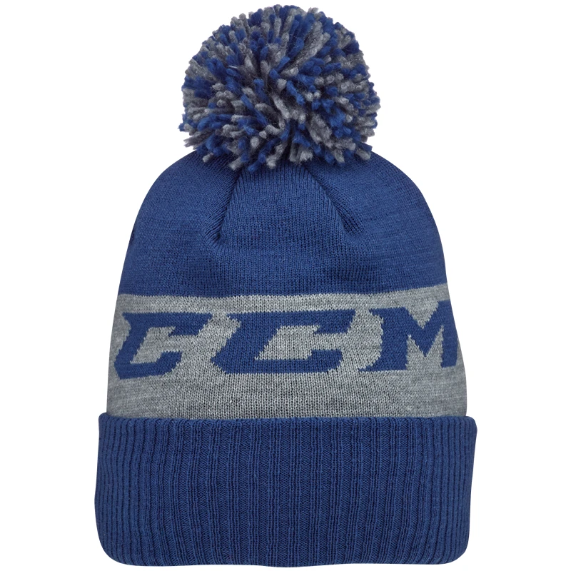 CCM Team Fleece Pom Knit Royal Beanie 3 CCM Team Fleece Pom Knit Royal Beanie