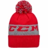 CCM Team Fleece Pom Knit Red Beanie 2 CCM Team Fleece Pom Knit Red Beanie -B&R Sports CCM Team Fleece Pom Knit Red