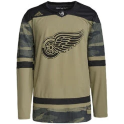 Adidas Authentic Detroit Red Wings Camo Military Appreciation Jersey